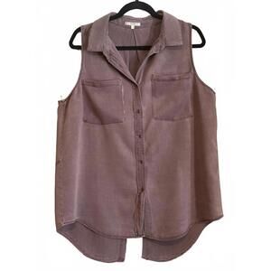 laju Sleeveless Button-Up Shirt XXL Mauve